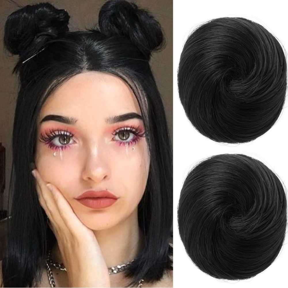Black Hair Extra Small Bun Extensions